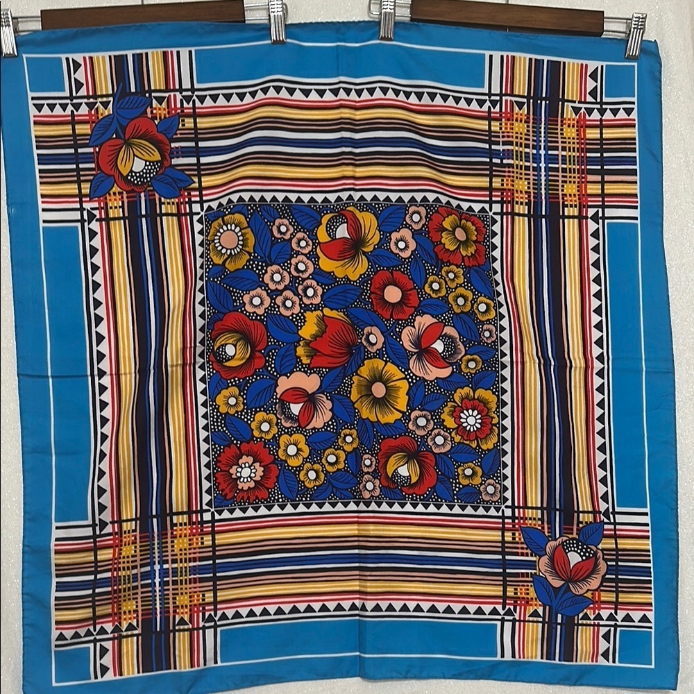 Floral Blue Multicolor Scarf